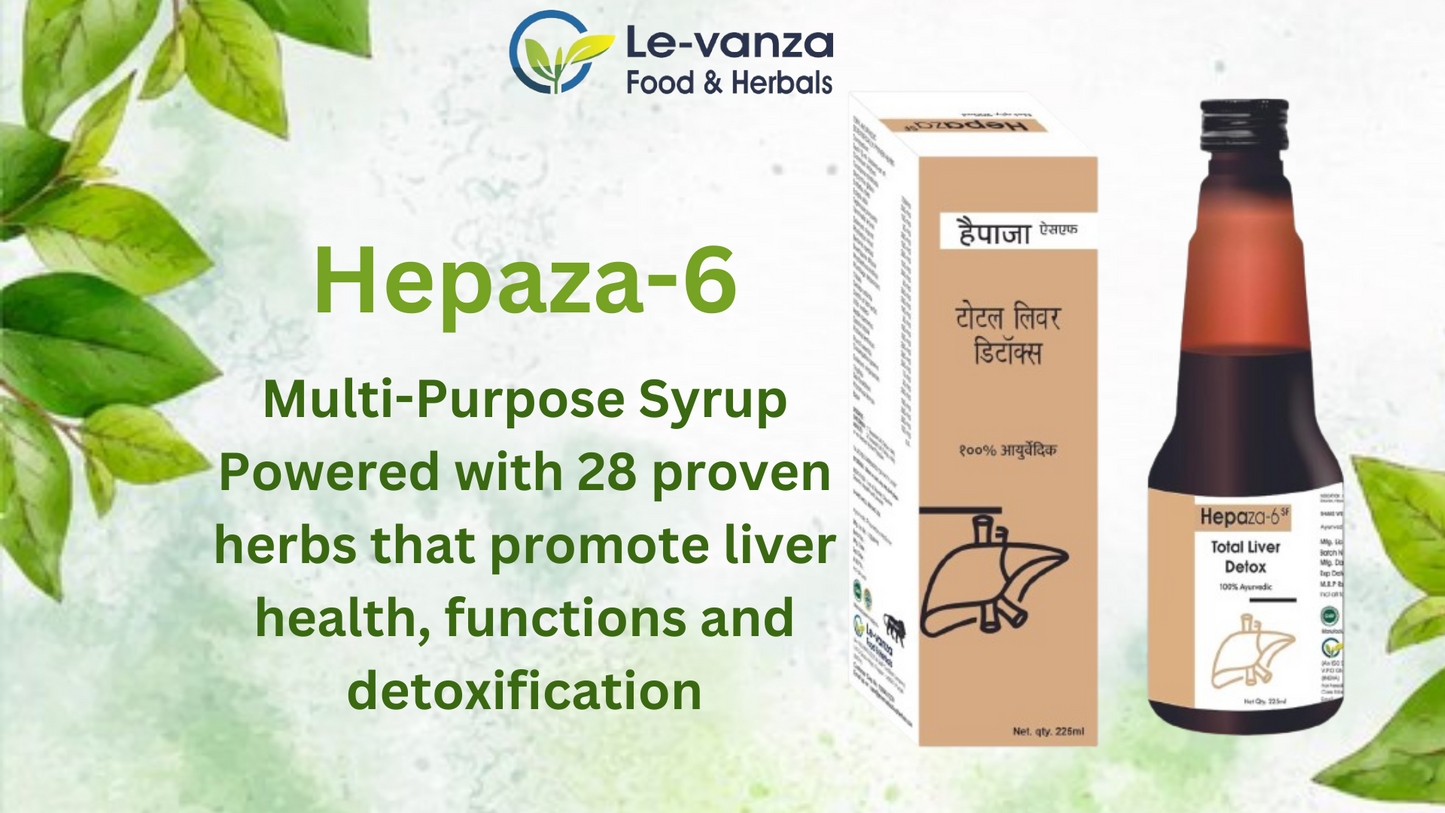 Hepaza-6 Liver Detox Syrup Liver Tonic Fatty Liver Tonic Liver Cleanse Tonic Liver Detox Ayurvedic Herbal Liver detox Supplement 225ml