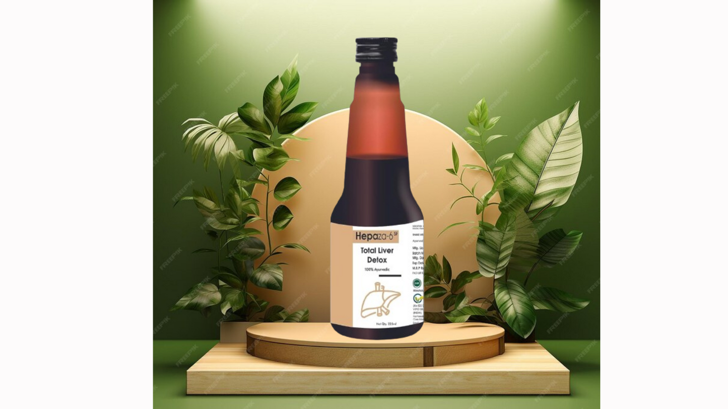 Hepaza-6 Liver Detox Syrup Liver Tonic Fatty Liver Tonic Liver Cleanse Tonic Liver Detox Ayurvedic Herbal Liver detox Supplement 225ml