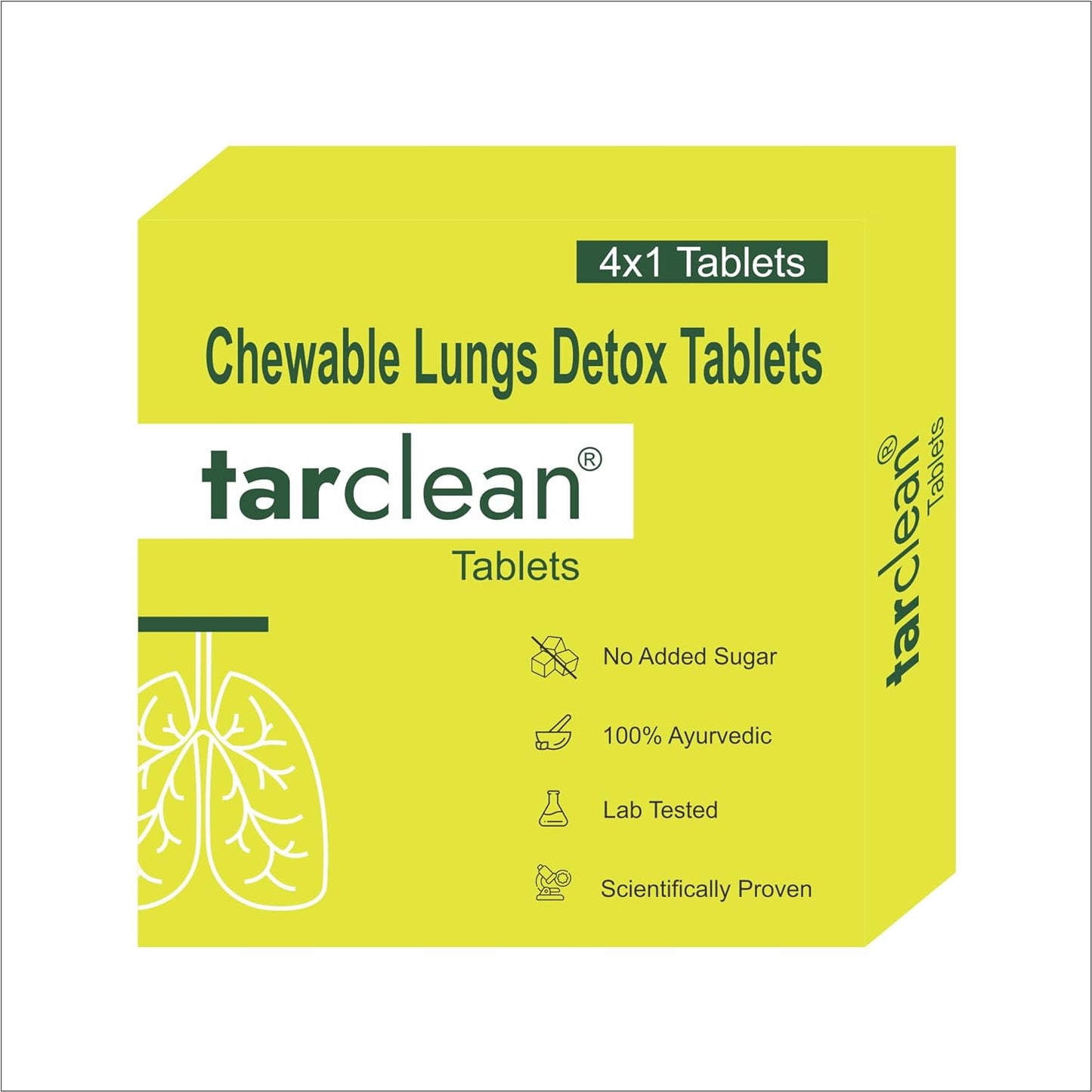 Lungs Tar Clean Tablet | Detox For Smokers Cleanse | Lung detox | Lungs Cleanse Detox | Lung cleanse | Lungs Cleanse Detox (1 Box For 4 Tablet)