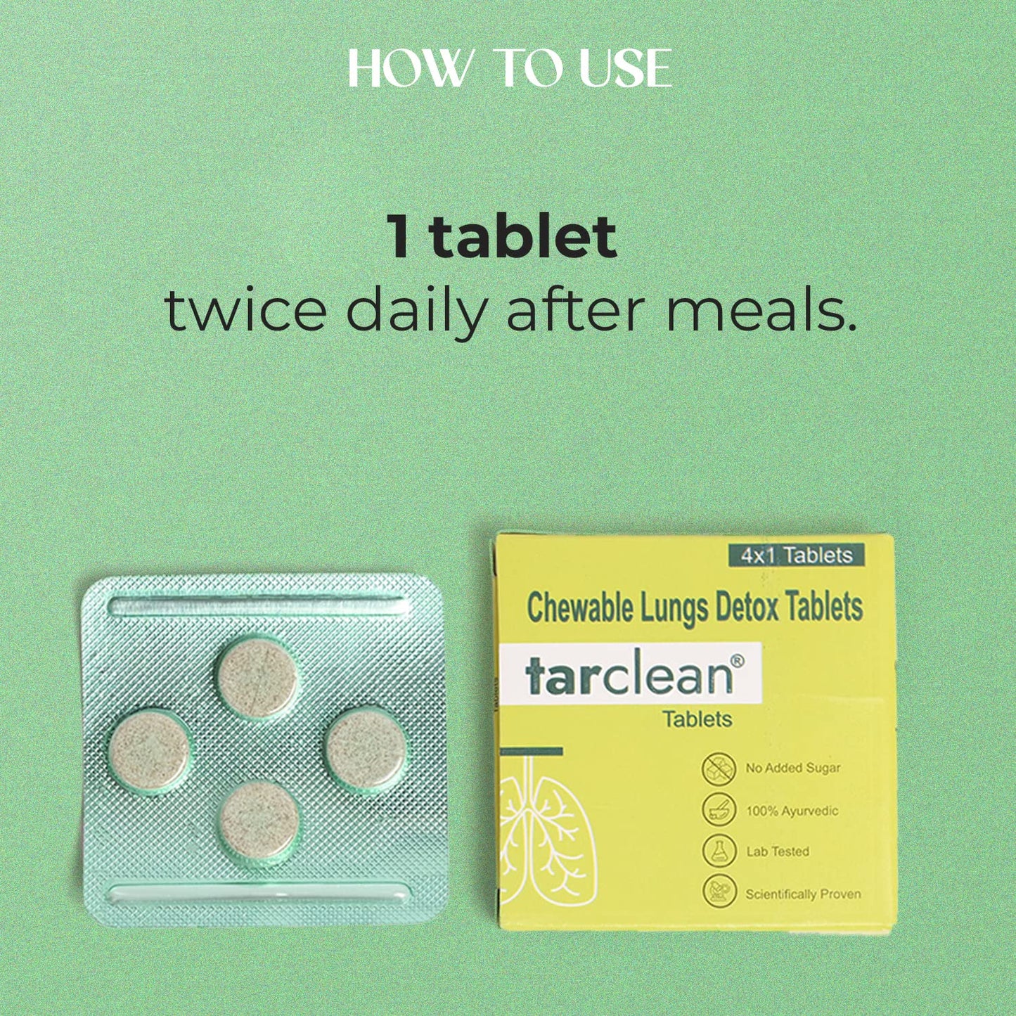Lungs Tar Clean Tablet | Detox For Smokers Cleanse | Lung detox | Lungs Cleanse Detox | Lung cleanse | Lungs Cleanse Detox (1 Box For 4 Tablet)