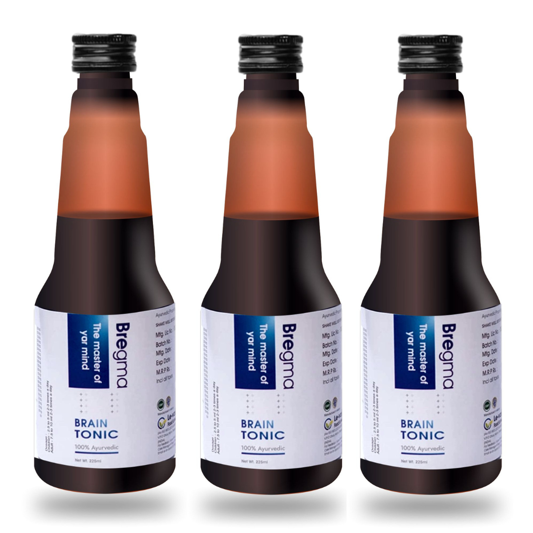 Bregma Ayurvedic Brain Health Tonic For Children & Adult 225 ML | Memory Syrup | Improve Focus