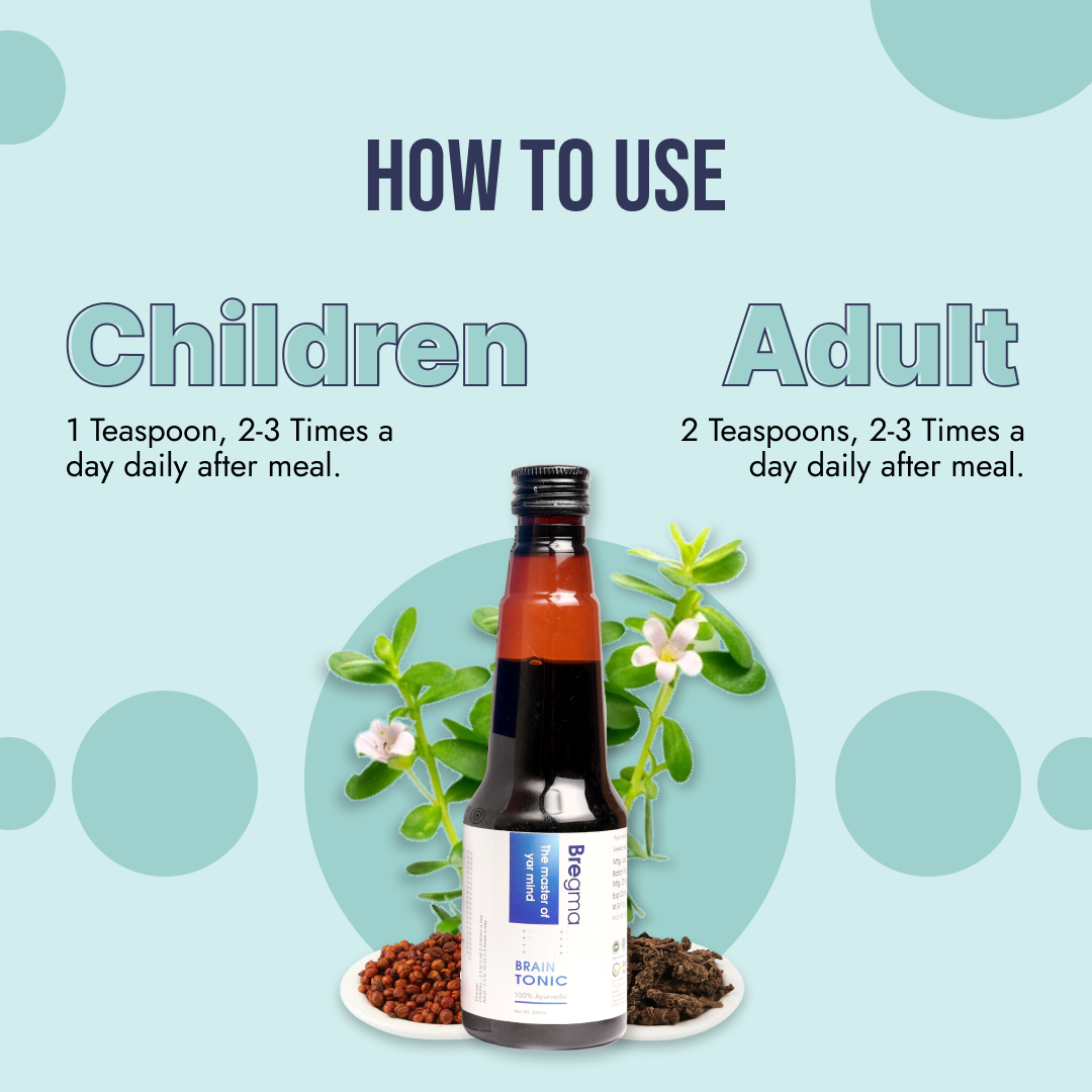 Bregma Ayurvedic Brain Health Tonic For Children & Adult 225 ML | Memory Syrup | Improve Focus