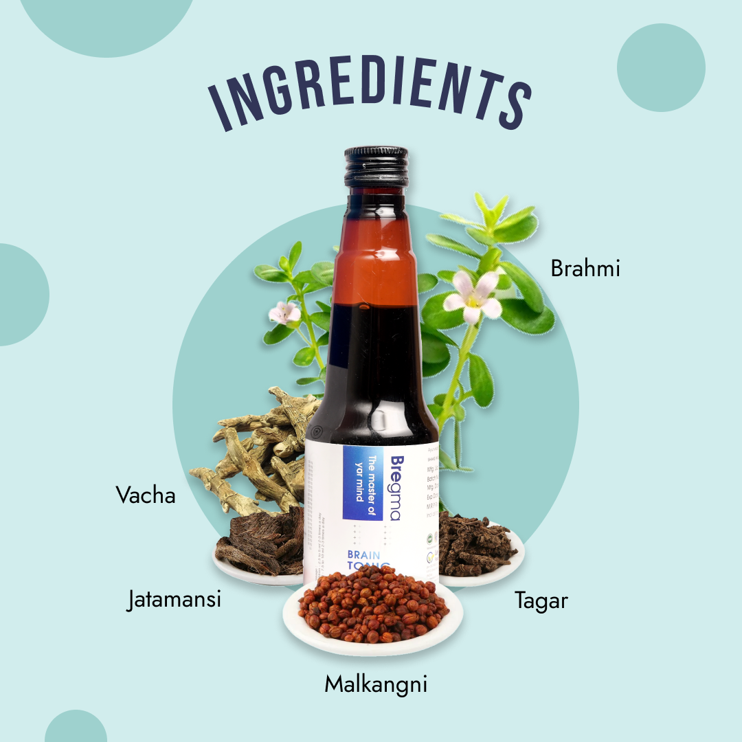 Bregma Ayurvedic Brain Health Tonic For Children & Adult 225 ML | Memory Syrup | Improve Focus