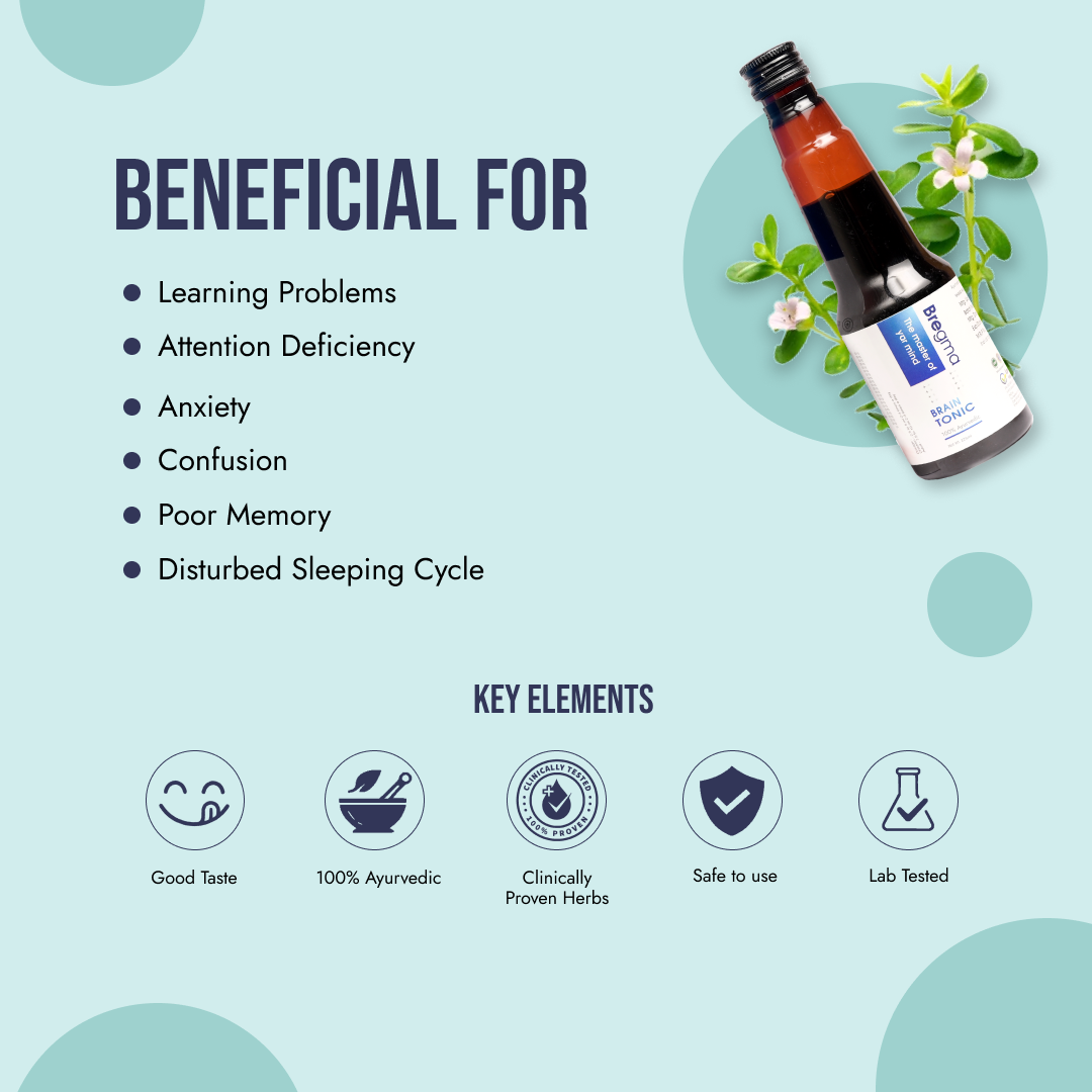 Bregma Ayurvedic Brain Health Tonic For Children & Adult 225 ML | Memory Syrup | Improve Focus