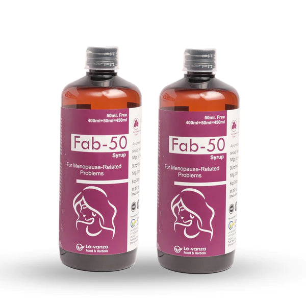 Fab-50 Syrup 400ml + 50ml Free| Menopause Supplements For Women Pre Menopause Relief Supplement | Hot Flashes | Night Sweats | Mood Swings