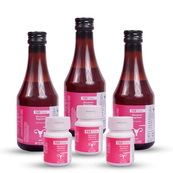 Fab Flow Combo Kit | Menstrual Pain Kit | Ayurvedic Menstruation Medicine | Helps To Regulate Menstrual Cycle