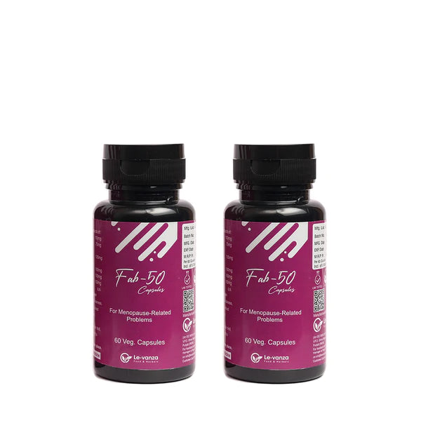 Fab-50 Ayurvedic Capsule For Menopause Related Problems | Hot Flashes | Mood Swings | Peri menopause medicine