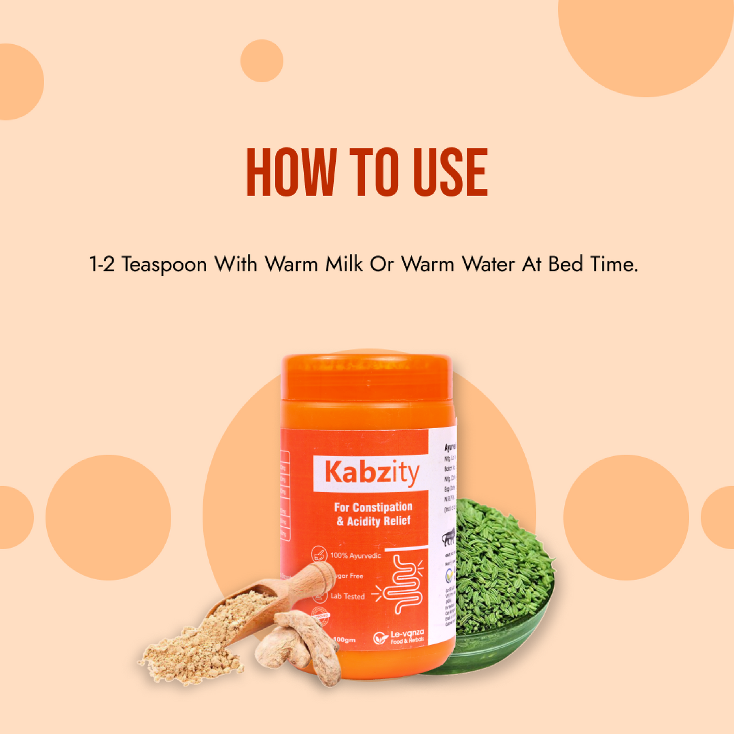 Kabzity Ayurvedic Constipation Powder | Relief From Digestive Problems like Acidity Constipation Gas Boosts Digestive Immunity 100gm Powder