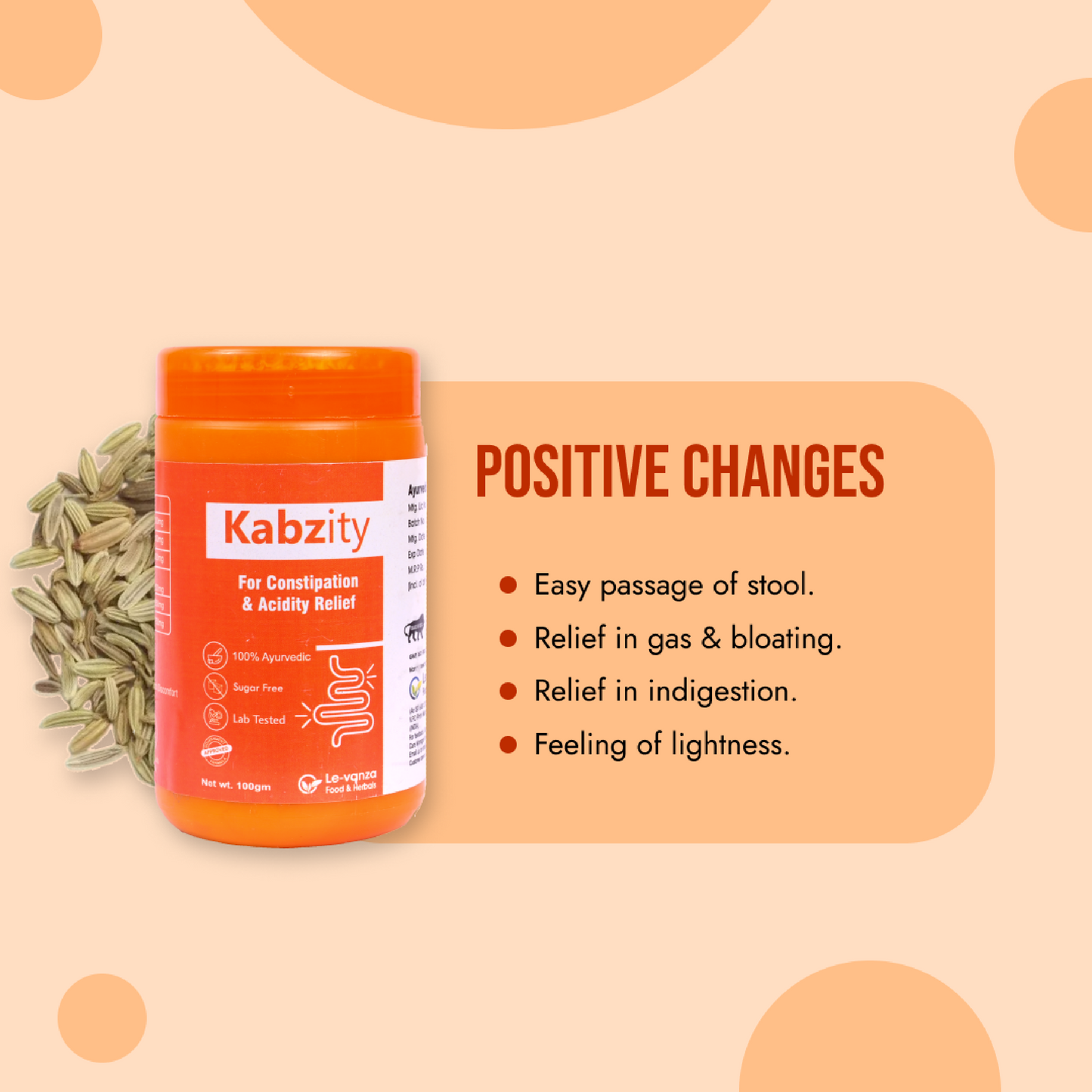 Kabzity Ayurvedic Constipation Powder | Relief From Digestive Problems like Acidity Constipation Gas Boosts Digestive Immunity 100gm Powder