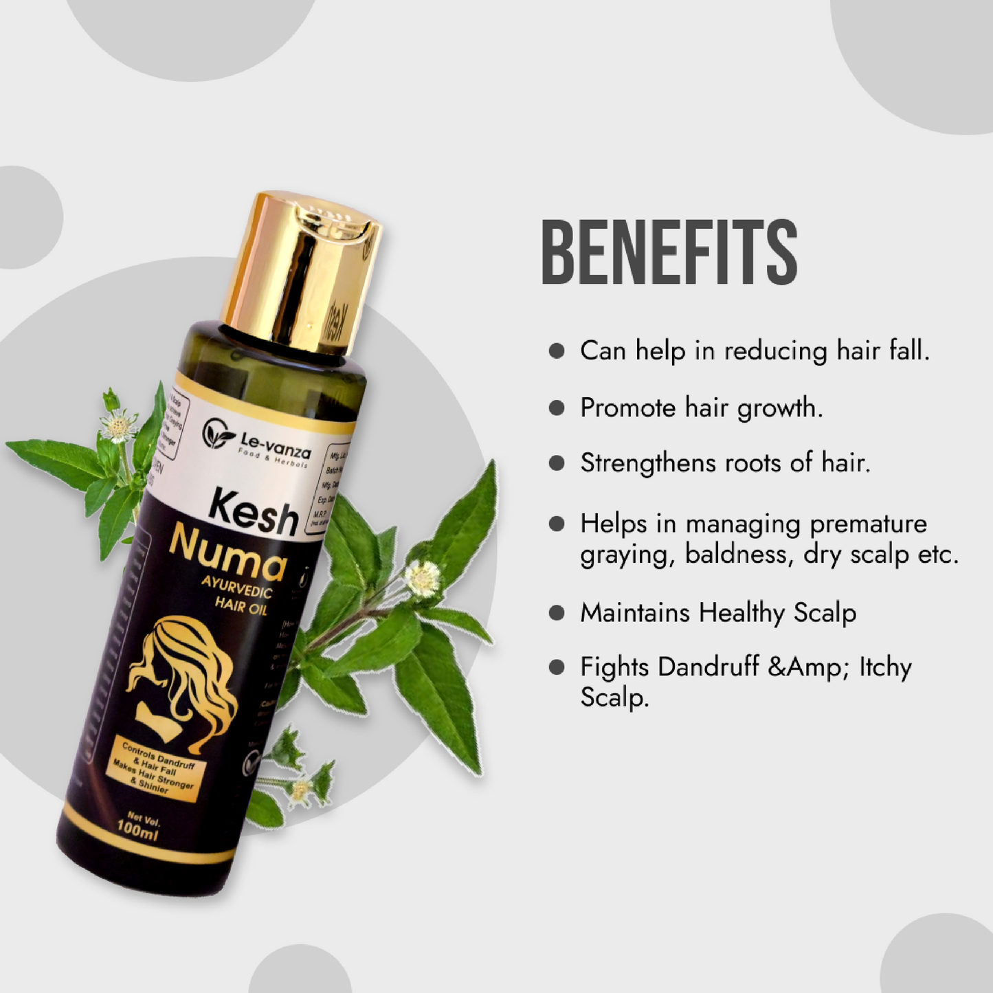 Keshnuma Ayurvedic Anti Hair Fall Oil For Regrowth 100ml | Silky Hair | Anti-Dandruff Oil