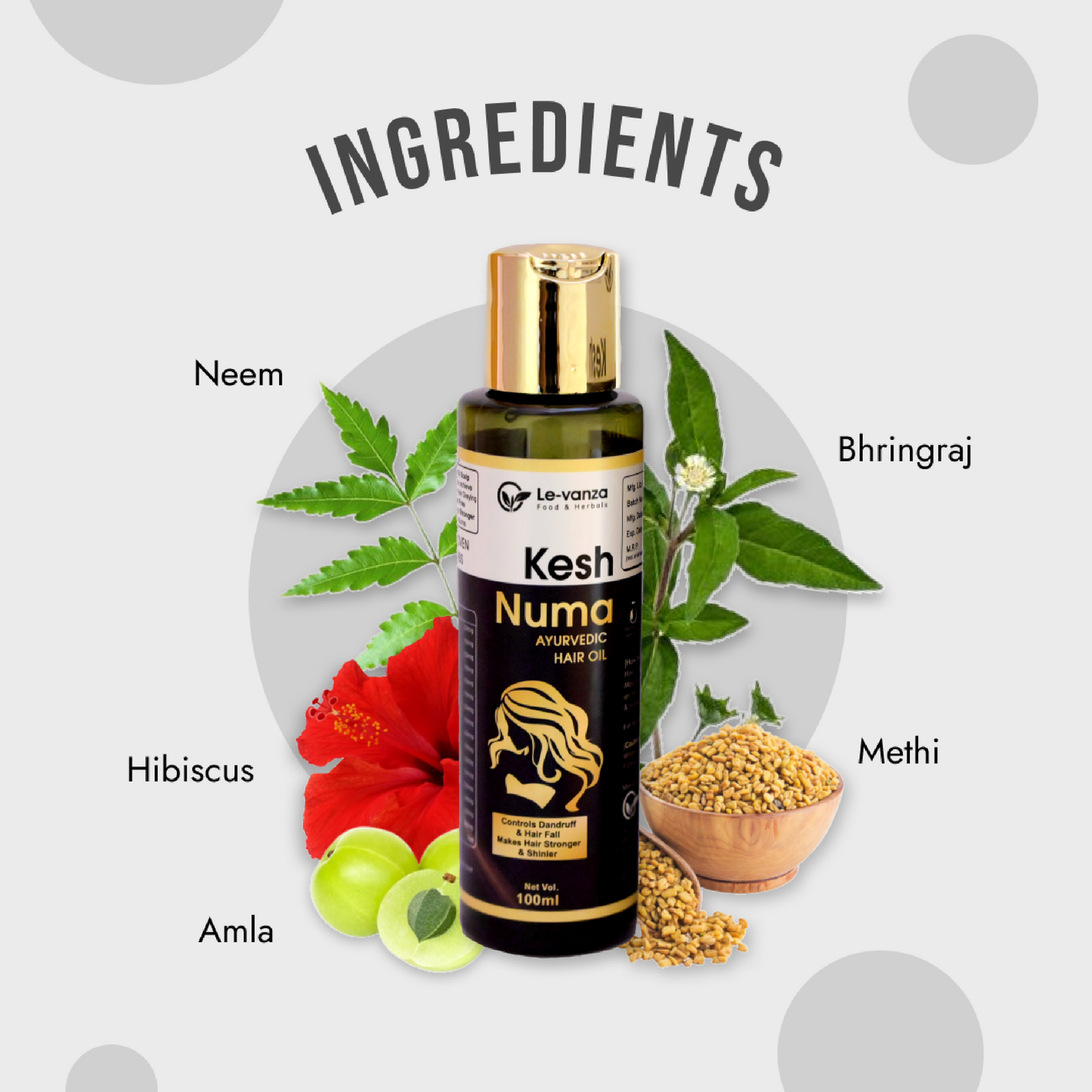 Keshnuma Ayurvedic Anti Hair Fall Oil For Regrowth 100ml | Silky Hair | Anti-Dandruff Oil
