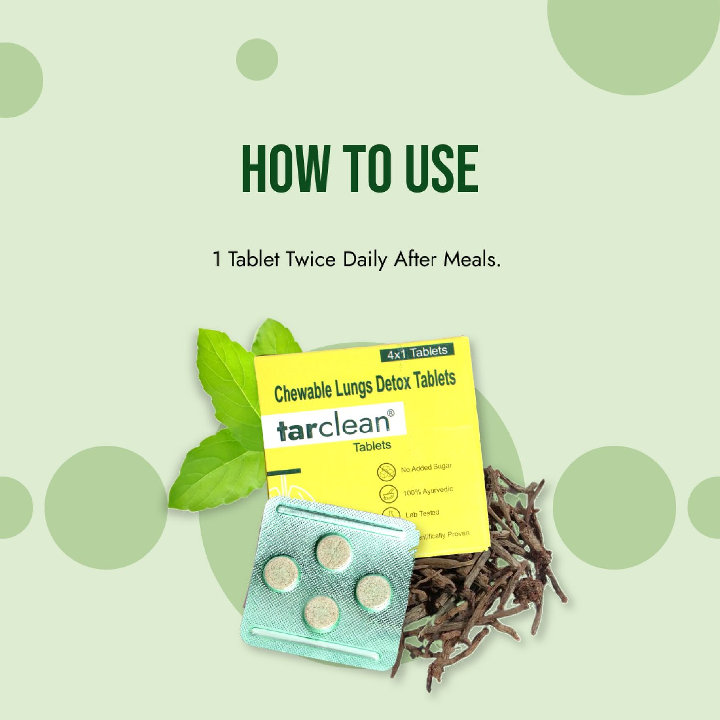 Lungs Tar Clean Tablet | Detox For Smokers Cleanse | Lung detox | Lungs Cleanse Detox | Lung cleanse | Lungs Cleanse Detox (1 Box For 4 Tablet)