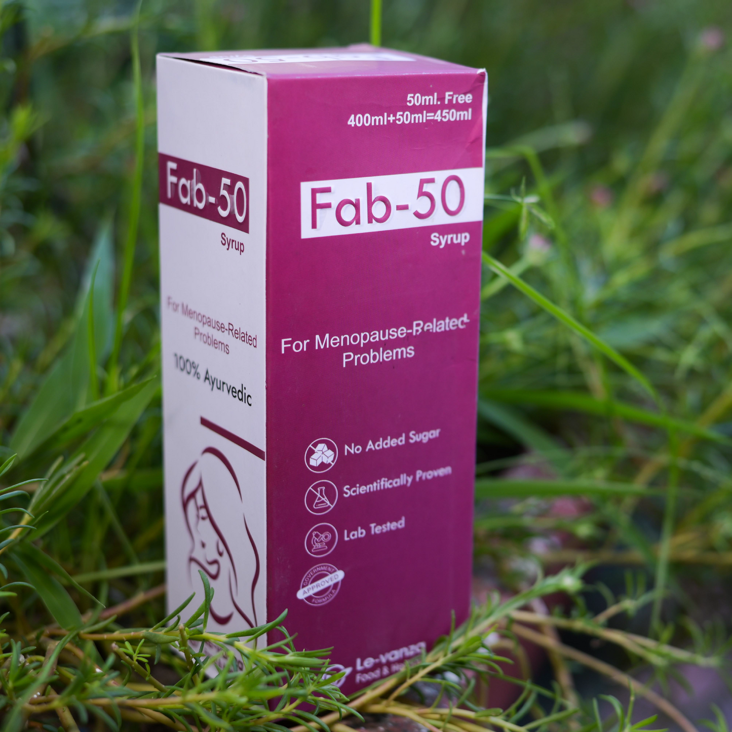 Fab-50 Syrup 400ml + 50ml Free| Menopause Supplements For Women Pre Menopause Relief Supplement | Hot Flashes | Night Sweats | Mood Swings