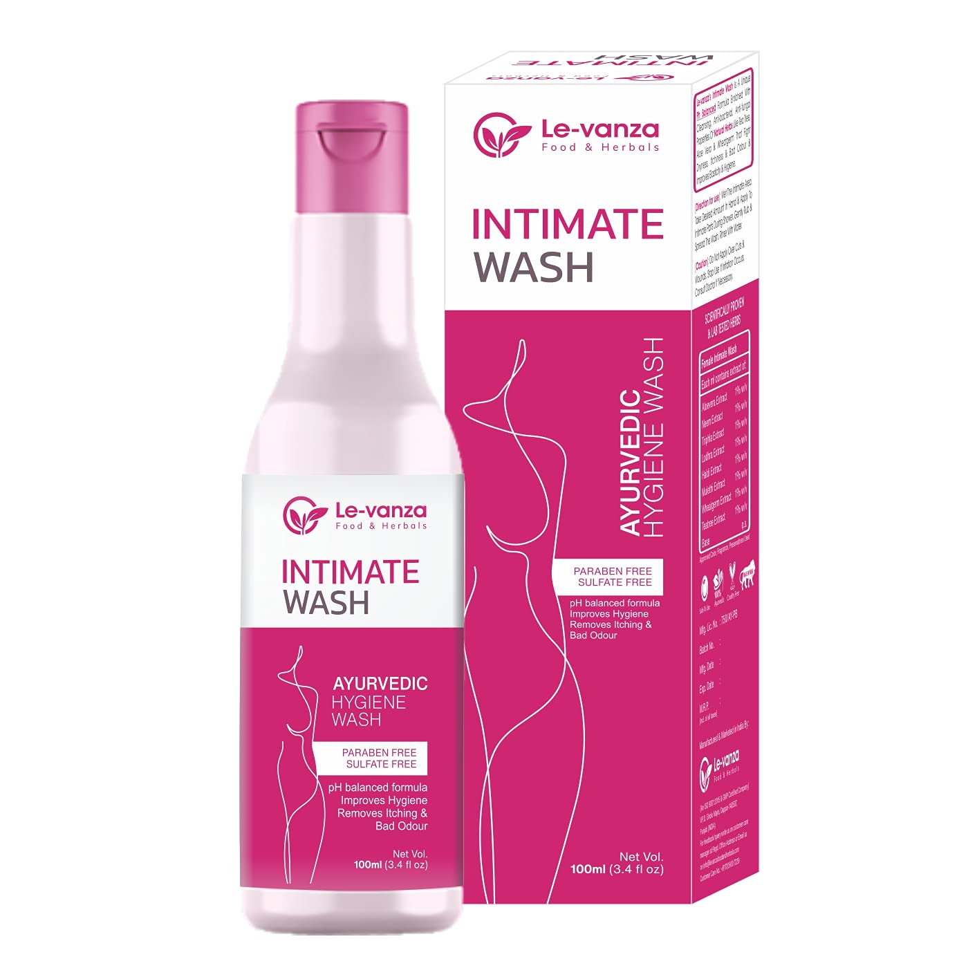 Ayurvedic 100ml (Pack of 1) Intimate Hygiene Hygiene Wash for Women Vaginal Wash Prevents Itching Irritation & Dryness, Suitable For All Skin Types