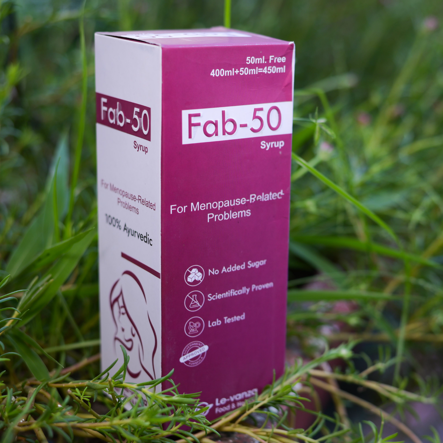 FAb-50 Syrup 400ml Menopause Supplements For Women Pre Menopause Relief Supplement Hot Flashes Night Sweats Mood Swings + 50ml Free